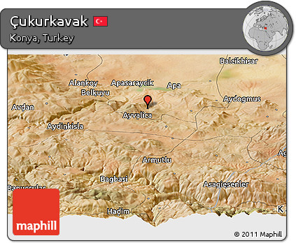 Satellite Panoramic Map of Çukurkavak