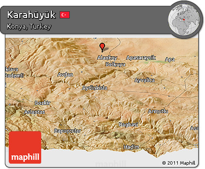 Satellite Panoramic Map of Karahüyük