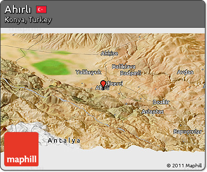 Satellite Panoramic Map of Ahırlı
