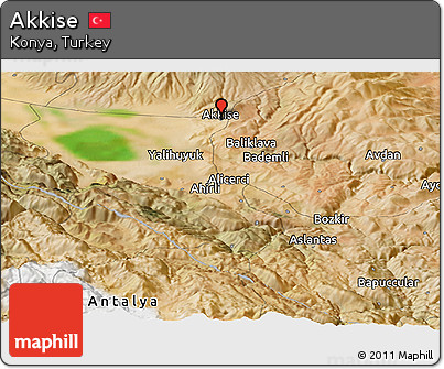 Satellite Panoramic Map of Akkise