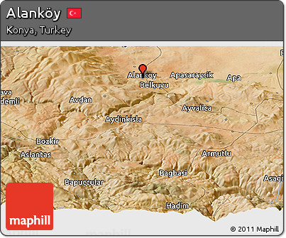 Satellite Panoramic Map of Alanköy