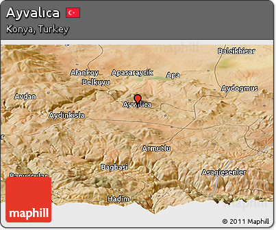 Satellite Panoramic Map of Ayvalıca