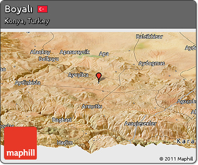 Satellite Panoramic Map of Boyalı