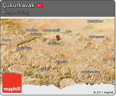 Satellite Panoramic Map of Çukurkavak