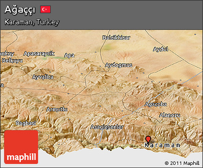 Satellite Panoramic Map of Ağaççı