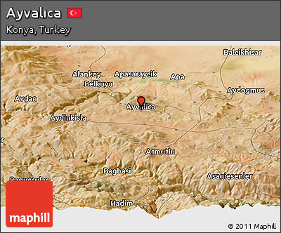 Satellite Panoramic Map of Ayvalıca