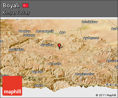 Satellite Panoramic Map of Boyalı