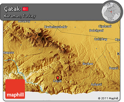 Physical 3D Map of Çatak