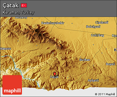 Physical 3D Map of Çatak
