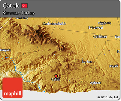 Physical 3D Map of Çatak
