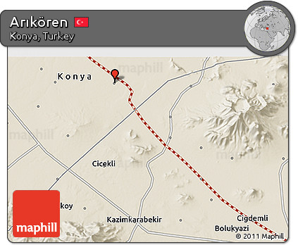 Shaded Relief 3D Map of Arıkören