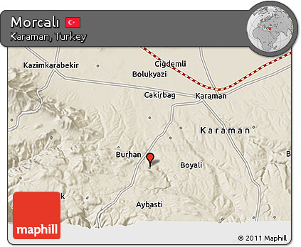 Shaded Relief 3D Map of Morcalı