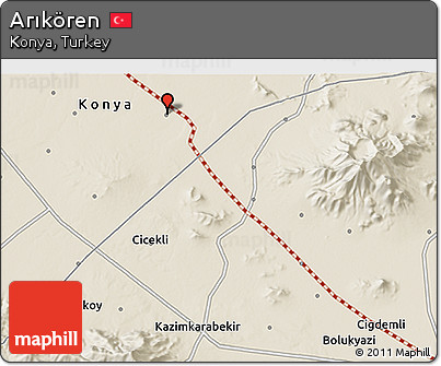 Shaded Relief 3D Map of Arıkören
