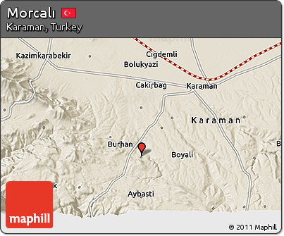 Shaded Relief 3D Map of Morcalı