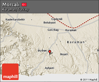 Shaded Relief 3D Map of Morcalı