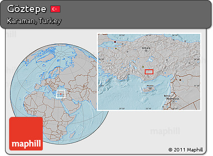 Gray Location Map of Göztepe, hill shading