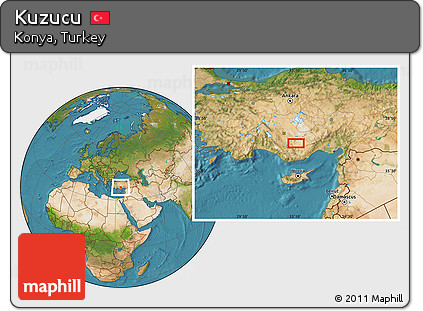 Satellite Location Map of Kuzucu