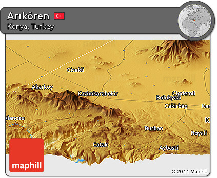 Physical Panoramic Map of Arıkören
