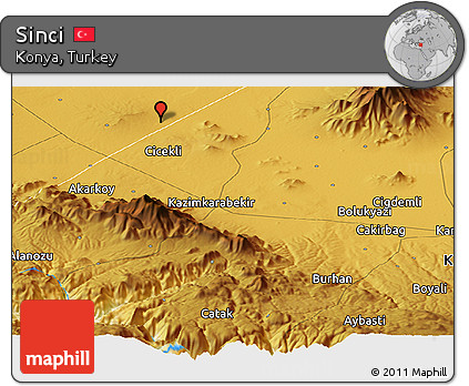 Physical Panoramic Map of Sinci