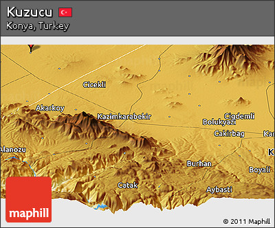Physical Panoramic Map of Kuzucu