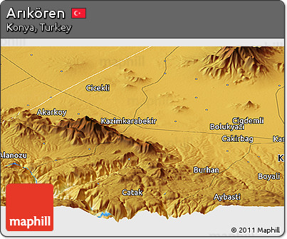 Physical Panoramic Map of Arıkören