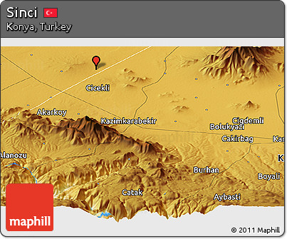 Physical Panoramic Map of Sinci