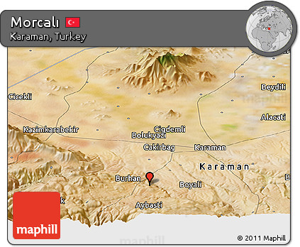 Satellite Panoramic Map of Morcalı