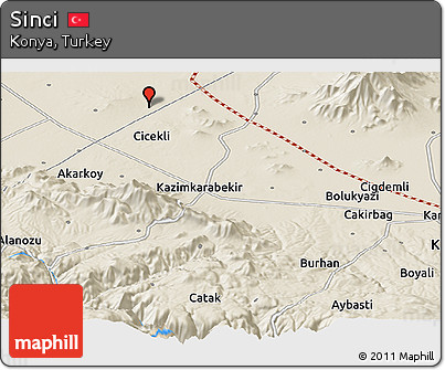 Shaded Relief Panoramic Map of Sinci