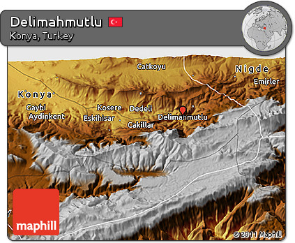 Physical 3D Map of Delimahmutlu