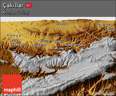 Physical 3D Map of Çakıllar