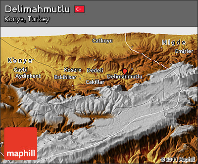 Physical 3D Map of Delimahmutlu