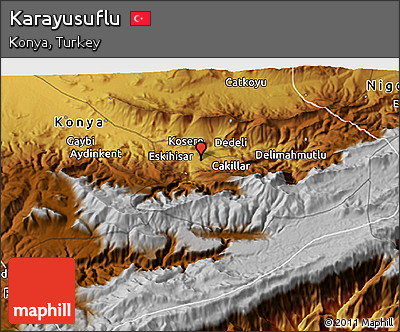 Physical 3D Map of Karayusuflu