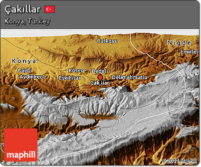 Physical 3D Map of Çakıllar