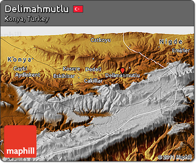 Physical 3D Map of Delimahmutlu
