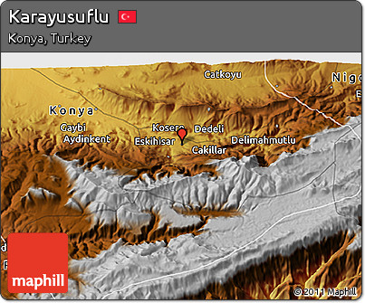 Physical 3D Map of Karayusuflu