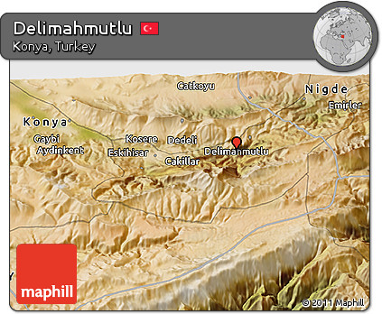 Satellite 3D Map of Delimahmutlu