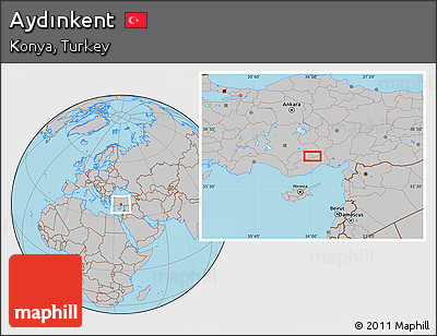 Gray Location Map of Aydınkent