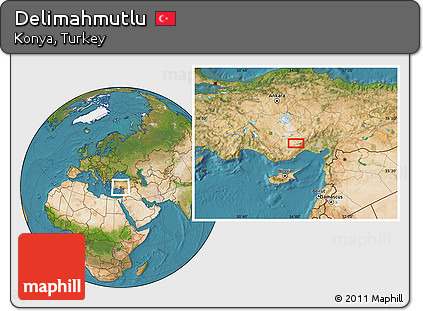 Satellite Location Map of Delimahmutlu