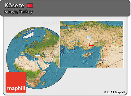 Satellite Location Map of Kösere