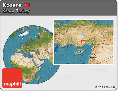Satellite Location Map of Kösere
