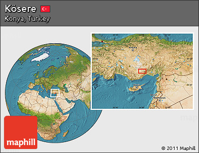 Satellite Location Map of Kösere