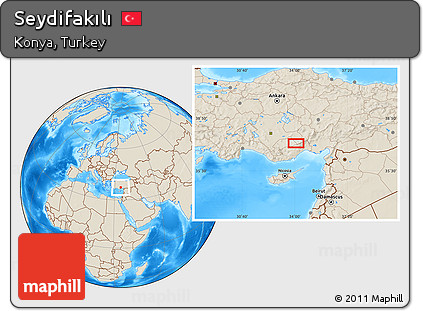 Shaded Relief Location Map of Seydifakılı