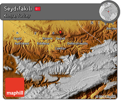 Physical Map of Seydifakılı