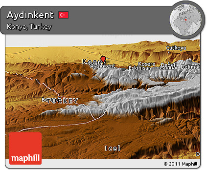 Physical Panoramic Map of Aydınkent