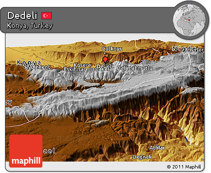 Physical Panoramic Map of Dedeli
