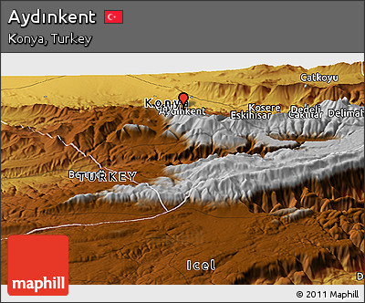 Physical Panoramic Map of Aydınkent