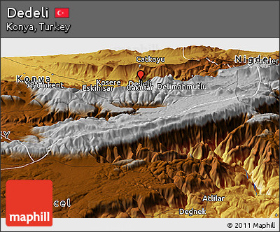 Physical Panoramic Map of Dedeli