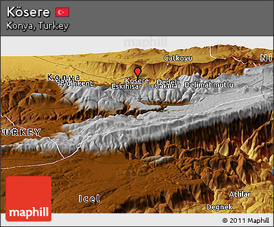Physical Panoramic Map of Kösere