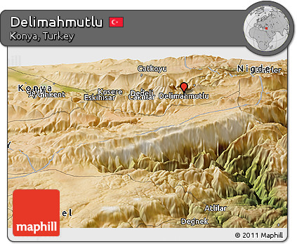 Satellite Panoramic Map of Delimahmutlu
