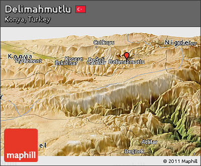 Satellite Panoramic Map of Delimahmutlu